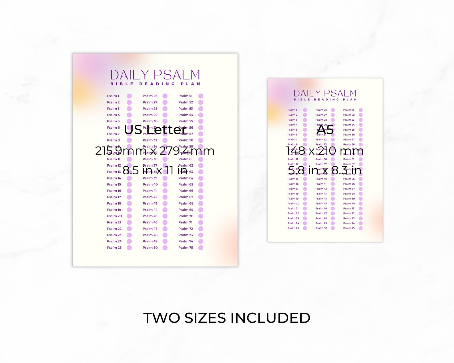 Printable Daily Psalm Bible Reading Plan Psalm a Day Spiritual Growth ...