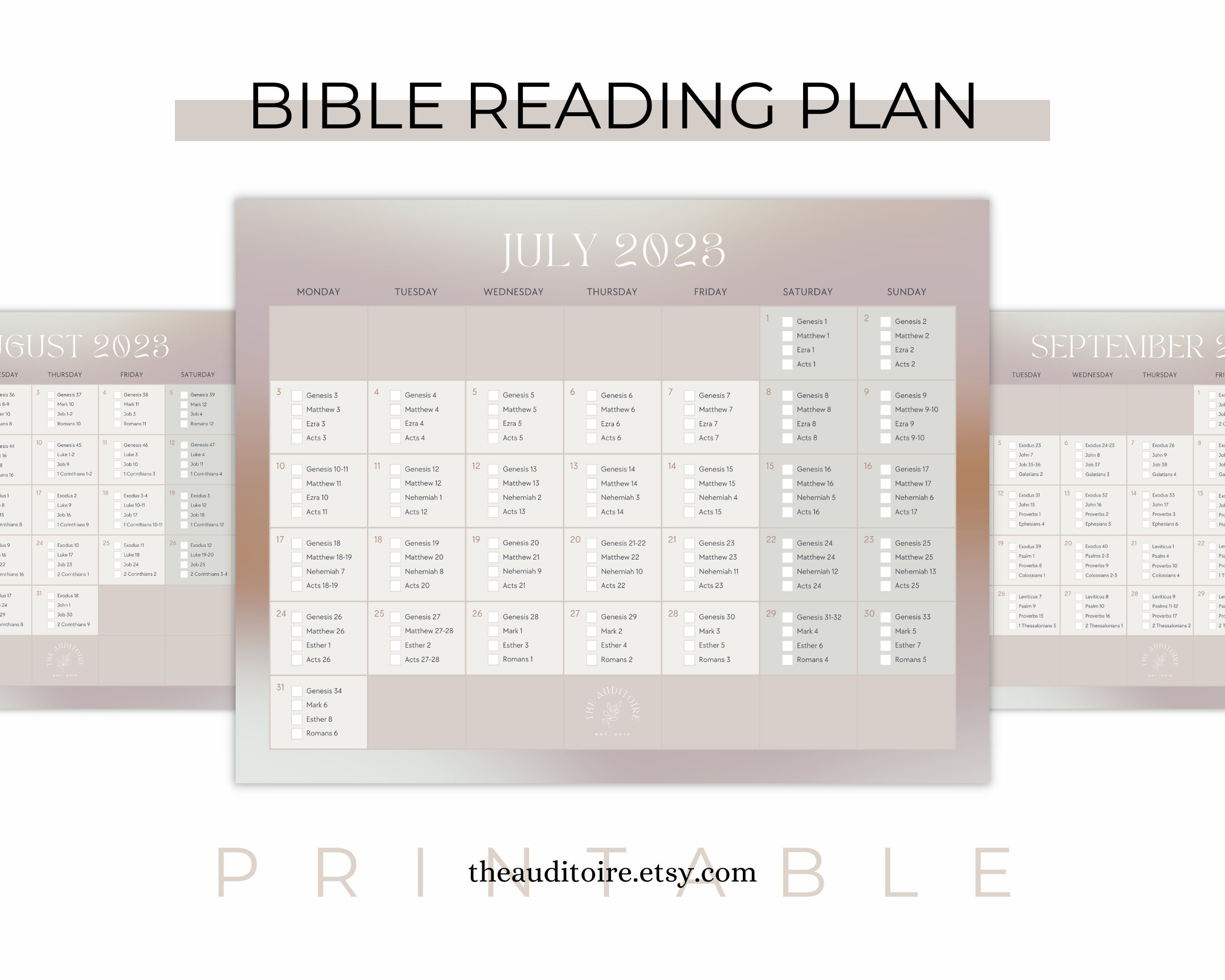 Printable Daily Bible Reading Plan 20232024 4 Readings per Day Read