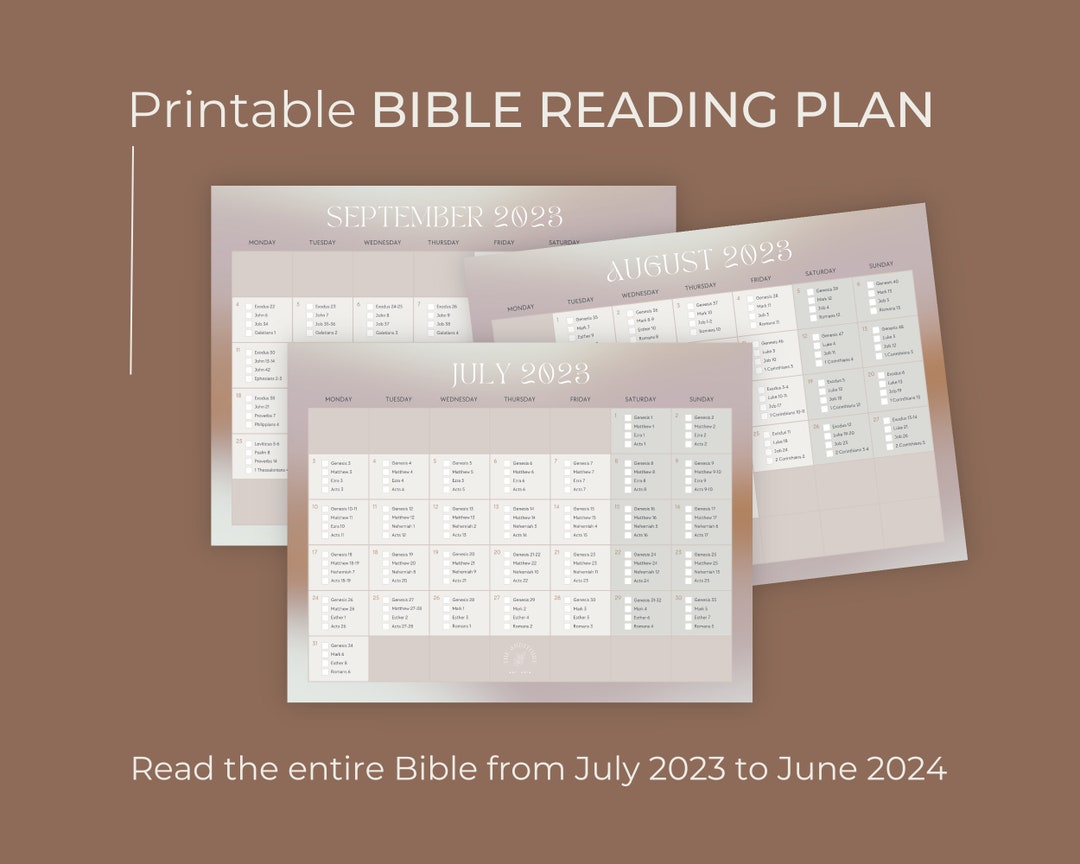 Printable Daily Bible Reading Plan 20232024 4 Readings per Day Read