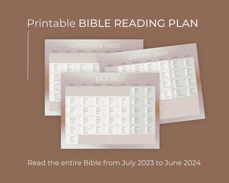 Printable Daily Bible Reading Plan 20232024 4 Readings per Day Read