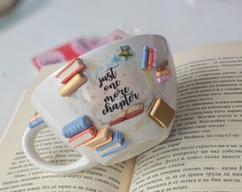 Tazza in argilla polimerica Bookholic, Bookish, Love reading, Reader, Book Lover