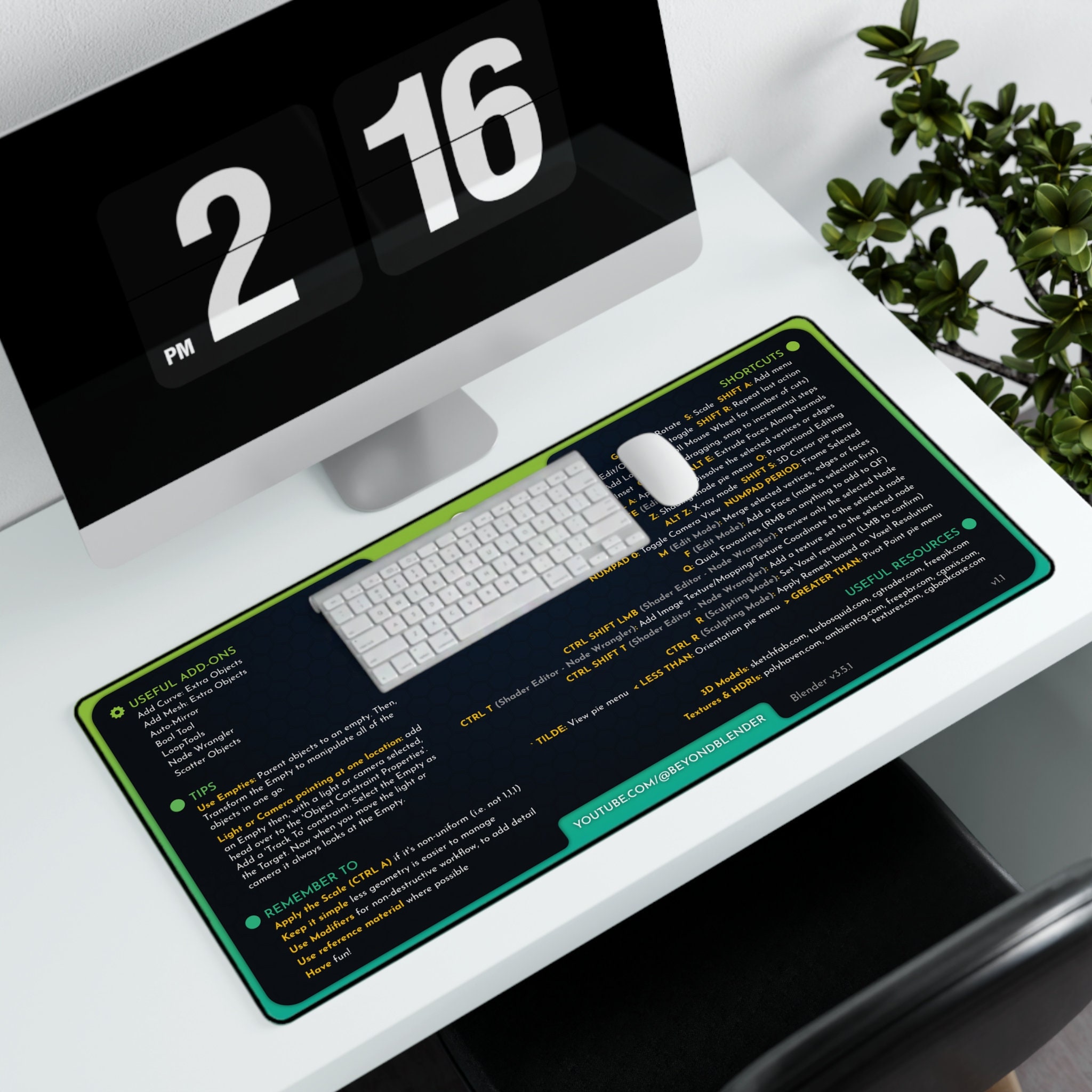 Desk Mats Blender Shortcuts and More Etsy