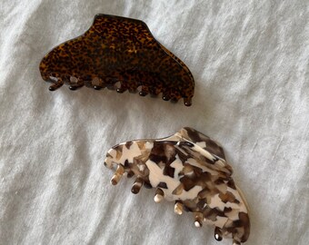 Large hair clip | Large hair clips | Sustainable hair chamber | 10.5 cm | Hair clips for thick hair | Brown hair clip | Beige hair clip