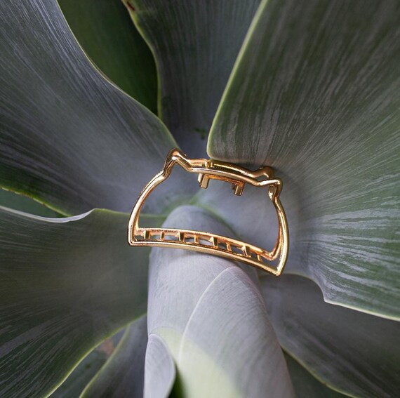 Cat Hair Clip | Gift for Cat Lovers | Gold Hair Clip  display picture 1