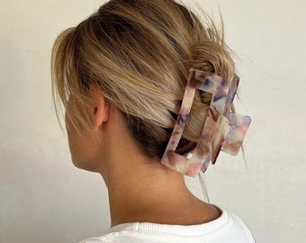Large hair clip – XXL hair clip – Hair clip for long hair – Sustainable hair clip made of cotton – Acetate hair clip – Claw Clip