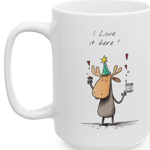 Tazza da caffè Party Moose / Tazza carina per celebrare il Natale / Perfetta come regalo di Babbo Natale segreto in ufficio - Regalo per colleghi