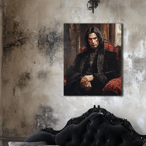 Gothic Vampire Count Portrait Digital Art Print | Dark Fantasy Dracula Painting | Instant Download for Halloween & Gothic Decor