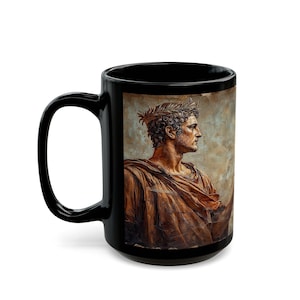 Julius Caesar Coffee Mug | Roman Emperor Coffee Lover Gift | Funny Ancient History Teacher Present | History Buff Gift | 11 & 15oz