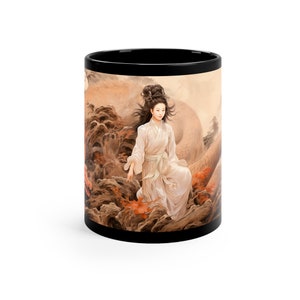 Kwan Yin Riding the Dragon Mug, Spiritual Gift - Guan Yin Mug