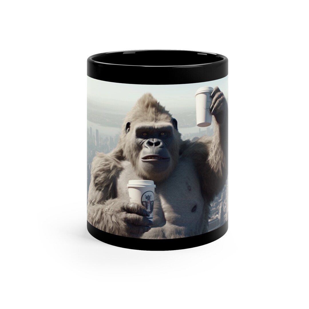 King Kong Coffee Mug Giant Ape Holding Togo Cups Design Etsy