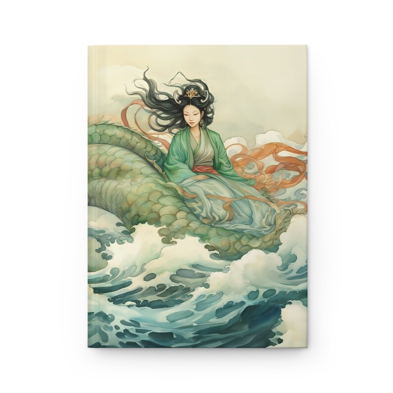 Kwan Yin Riding Dragon Hardcover Journal Mythical & Spiritual Diary