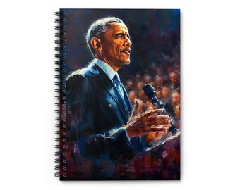 Barack Obama Speech - Spiral Notebook - Commemorative, Inspirational Oratory Scene, Historical Journal for Writing and Sketching
