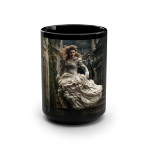 Gothic Romance Fleeing Maiden Mug - Dark Romantic Coffee Cup