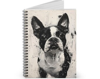 Boston Terrier Spiralblock - Perfektes Geschenk für Hundemama Boston Terrier, ideal für Haustier Notizen & Skizzen