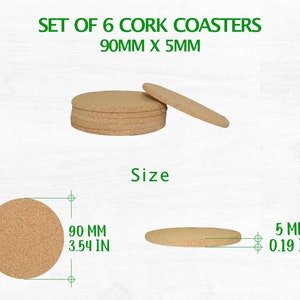 Pug, Coasters Gift, Set van 6, Cork Coasters met houder, absorberende Coasters voor hondenliefhebbers, gepersonaliseerde Drink Coasters CA025 Set of 6 (90x5mm)