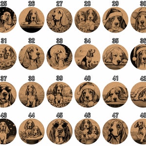 Basset Hound, regalo de posavasos, juego de 6, posavasos de corcho con soporte, posavasos absorbentes para amantes de los perros, posavasos de bebidas personalizados CA045 imagen 3