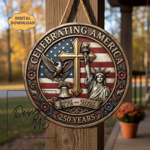 USA 250th Anniversary PNG, 1776-2026, America 250 Emblem, Semiquincentennial, 4th of July Wreath, Patriotic image 6