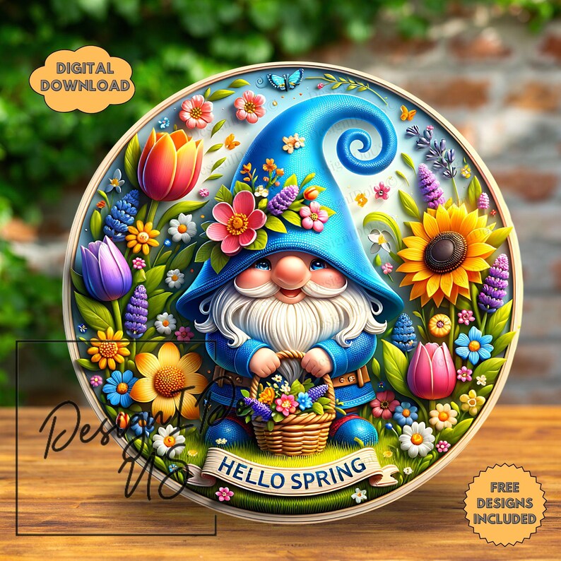 Gnome Welcome Sign PNG, Spring Sublimation (digital Download), Home ...
