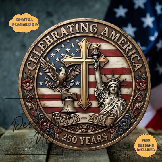 USA 250th Anniversary PNG, 1776-2026, America 250 Emblem, Semiquincentennial, 4th of July Wreath, Patriotic