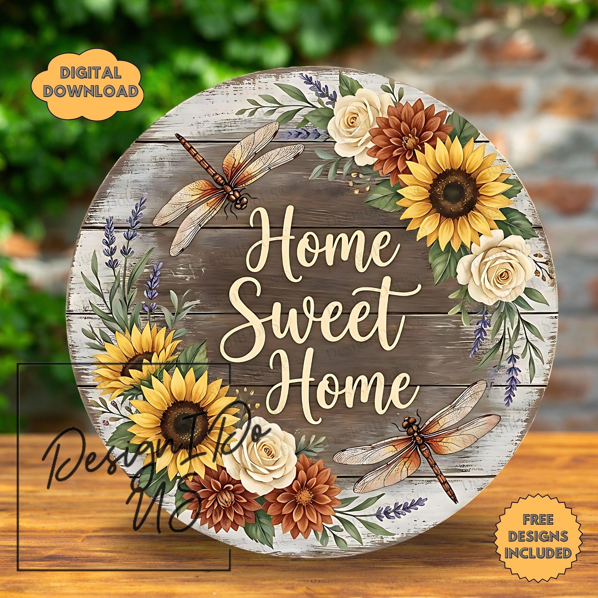 Floral Welcome Sign PNG, Spring Sublimation (digital Download