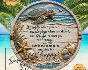 Summer Welcome Sign PNG, Inspirational Sublimation (Digital Download), Home Decor, Turtle Wreath, Wind Spinner