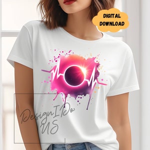 Solar Eclipse Clipart Shirt Sticker Decal Sublimation Design Digital Download PNG, Instant Download, Tshirt PNG, Eclipse Glass Cup PNG
