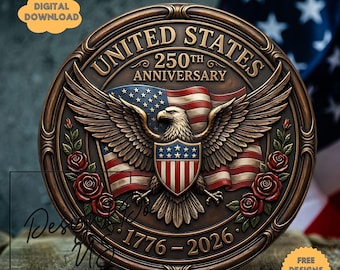USA 250th Anniversary PNG, 1776-2026, America 250 Emblem, Semiquincentennial, 4th of July Wreath, Patriotic