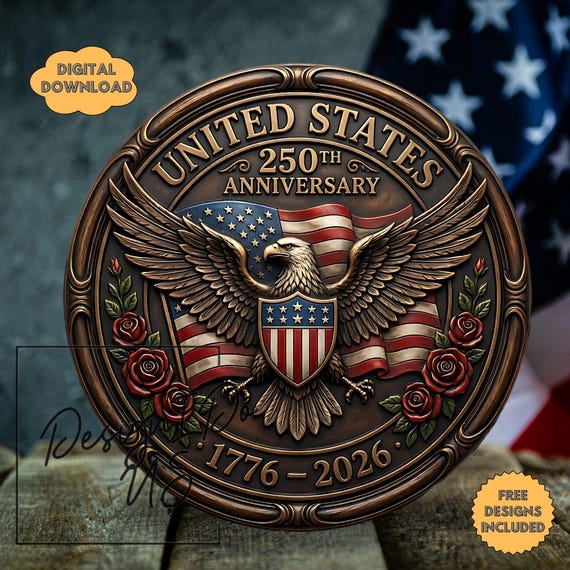 USA 250th Anniversary PNG, 1776-2026, America 250 Emblem, Semiquincentennial, 4th of July Wreath, Patriotic