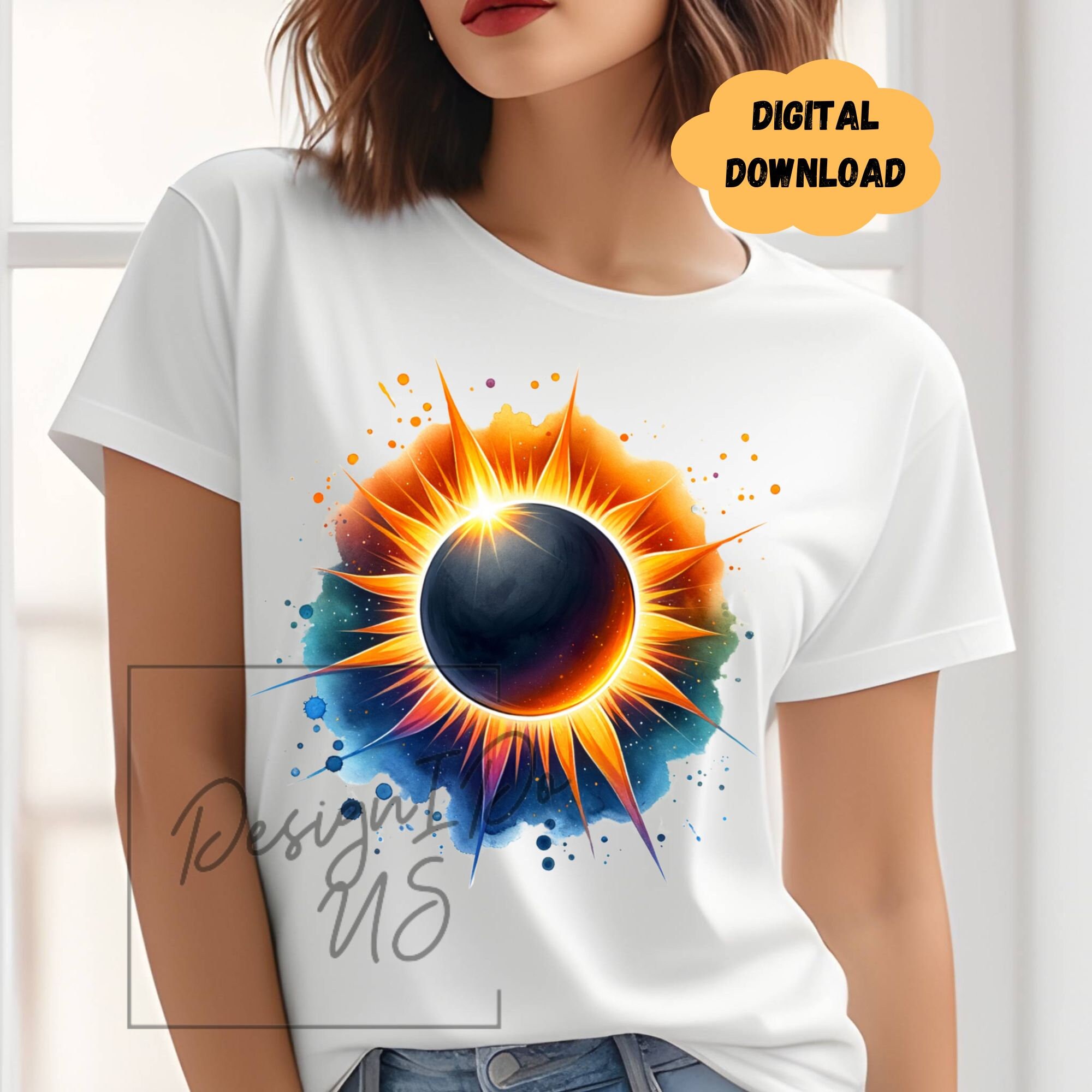 Zonsverduistering clipart shirt sticker sticker sublimatie ontwerp digitale download png, instant download, tshirt png, eclips glazen beker png
