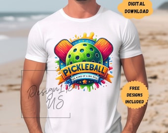 Camiseta de Pickleball con diseño de sublimación, descarga digital PNG, descarga instantánea, camiseta de Pickleball, vaso de vidrio PNG