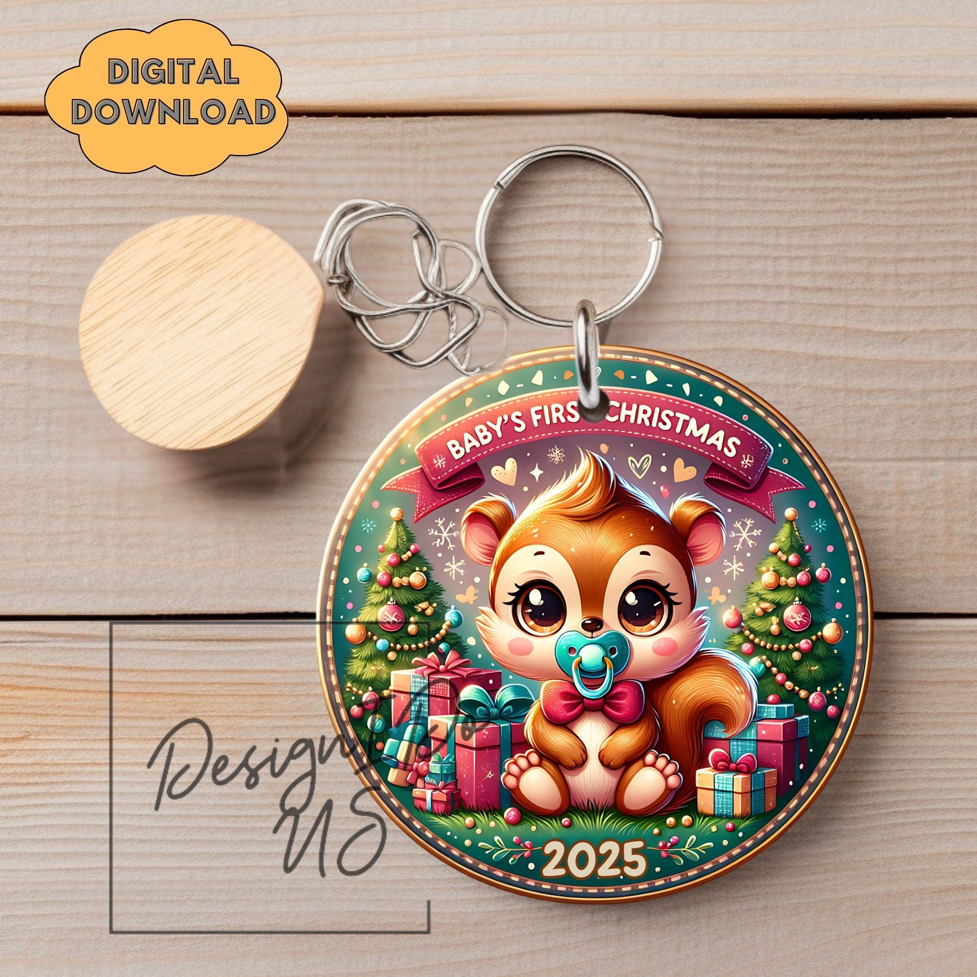 3Dベビーの初めてのクリスマス2025オーナメント昇華PNG、インスタント