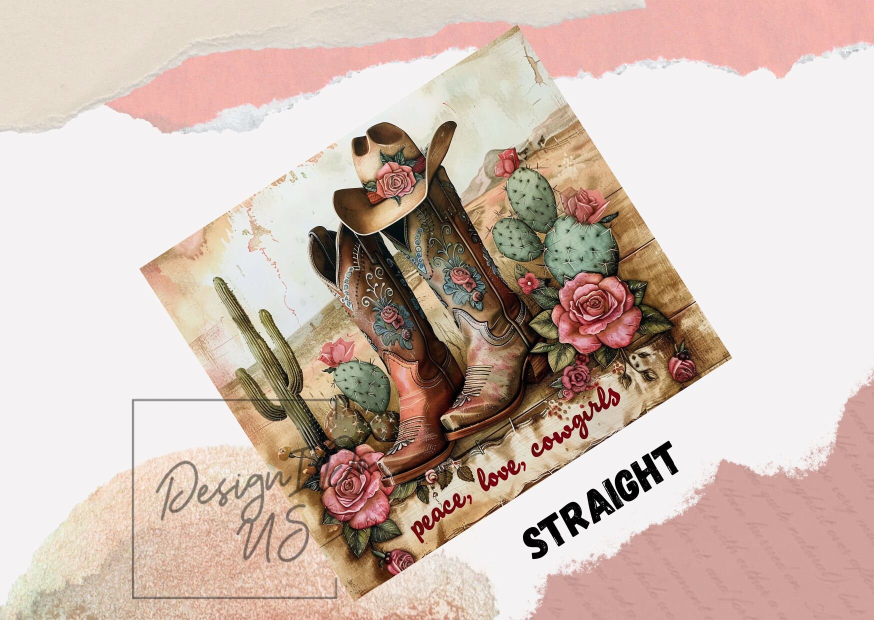 Cowgirl Western 20 Oz Skinny Tumbler Sublimation Design, Straight ...