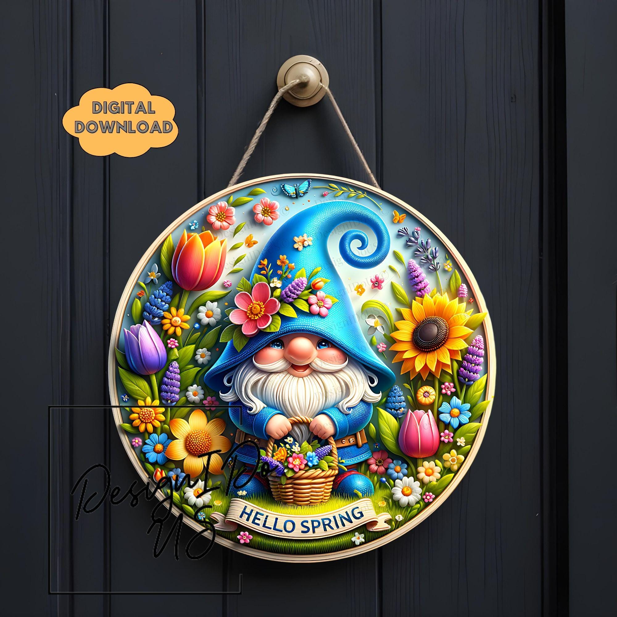 Gnome Welcome Sign PNG, Spring Sublimation (digital Download), Home ...