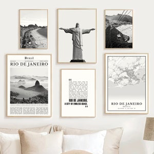 Digitaler Rio Dejanerien Print 6er Set, Rio Dejanerien Karte, Rio Dejanerien Poster Foto, Rio Dejaneaner Wand Kunst Dekor, Brasilien Geschenk, Brasilien