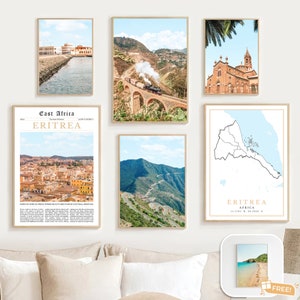 Eritrea Print Set Of 6, Eritrea Map Decor, Eritrea Travel Poster, Eritrea Wall Art Photo, Eritrea Poster, Eritrean Art, Eritrea Africa Gifts
