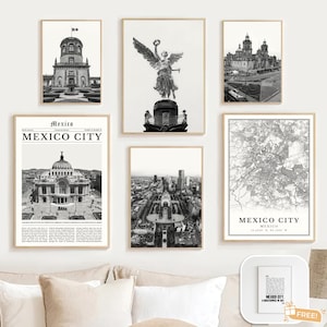 Digital Mexico City Print Set Of 6, Mexico City Map Decor, Digital Mexico City Wall Art Photos, Ciudad De México, Mexico Travel Poster Gifts