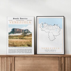 Venezuela Map print Decor, Mount Roraima Artwork Gifts, Roraima Tepui Wall art poster Wall Art
