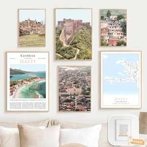 Digital Haiti Print Set Of 6, Haiti Wall Art, Haiti Map Photos, Haitian Home Decor, Caribbean Travel Poster, Haiti Gift, Ayiti Hayti Picture