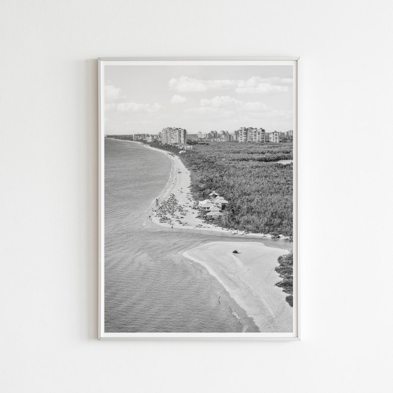 Naples Florida Print Set of 6, Black and White Naples Florida Map