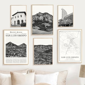 San Luis Obispo Print Set: Black & White Cityscape Photography (Digital Download)