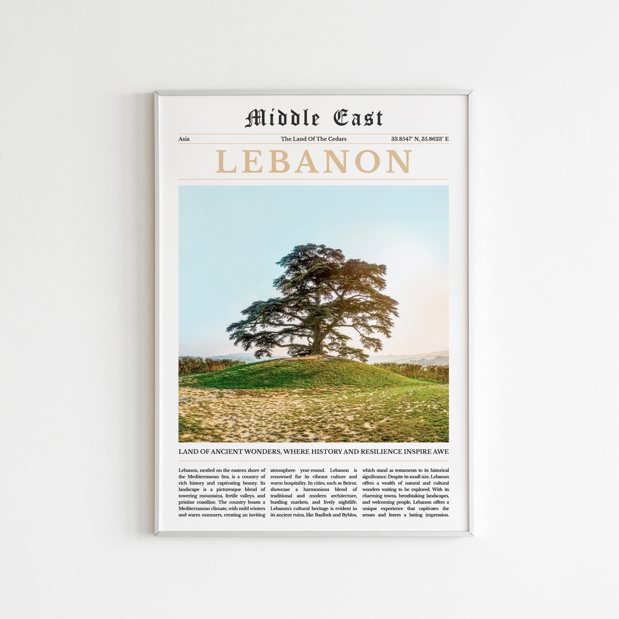 Digital Lebanon Print Set of 6, Lebanon Map, Lebanon Art Photo, Lebanon Travel Poster, Lebanon