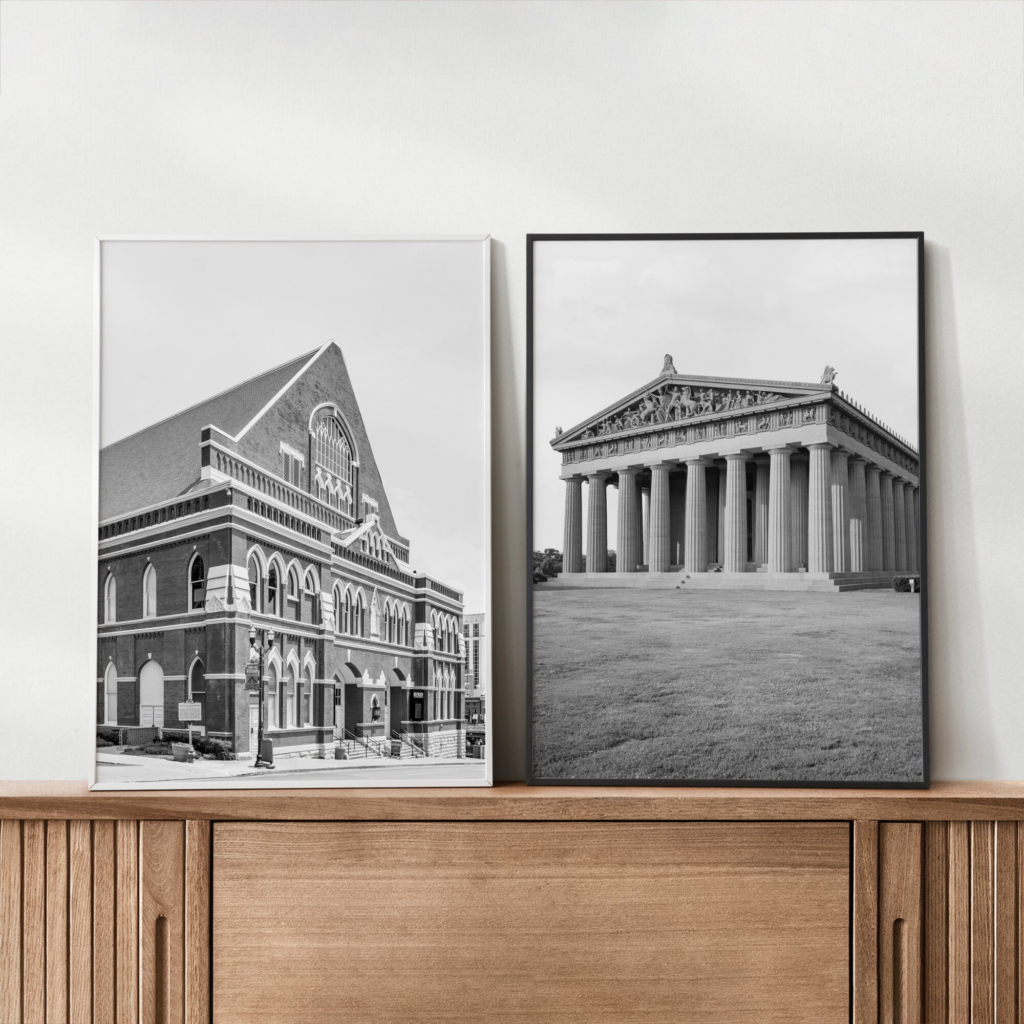 Digital Nashville Black and White Print Set of 6, Nashville