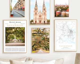 Savannah Georgia Art Prints: Historic Landmark Photo Set (Digital Download)