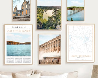 Lake of the Ozarks Art Print Set: Missouri Travel Poster (Digital Download)