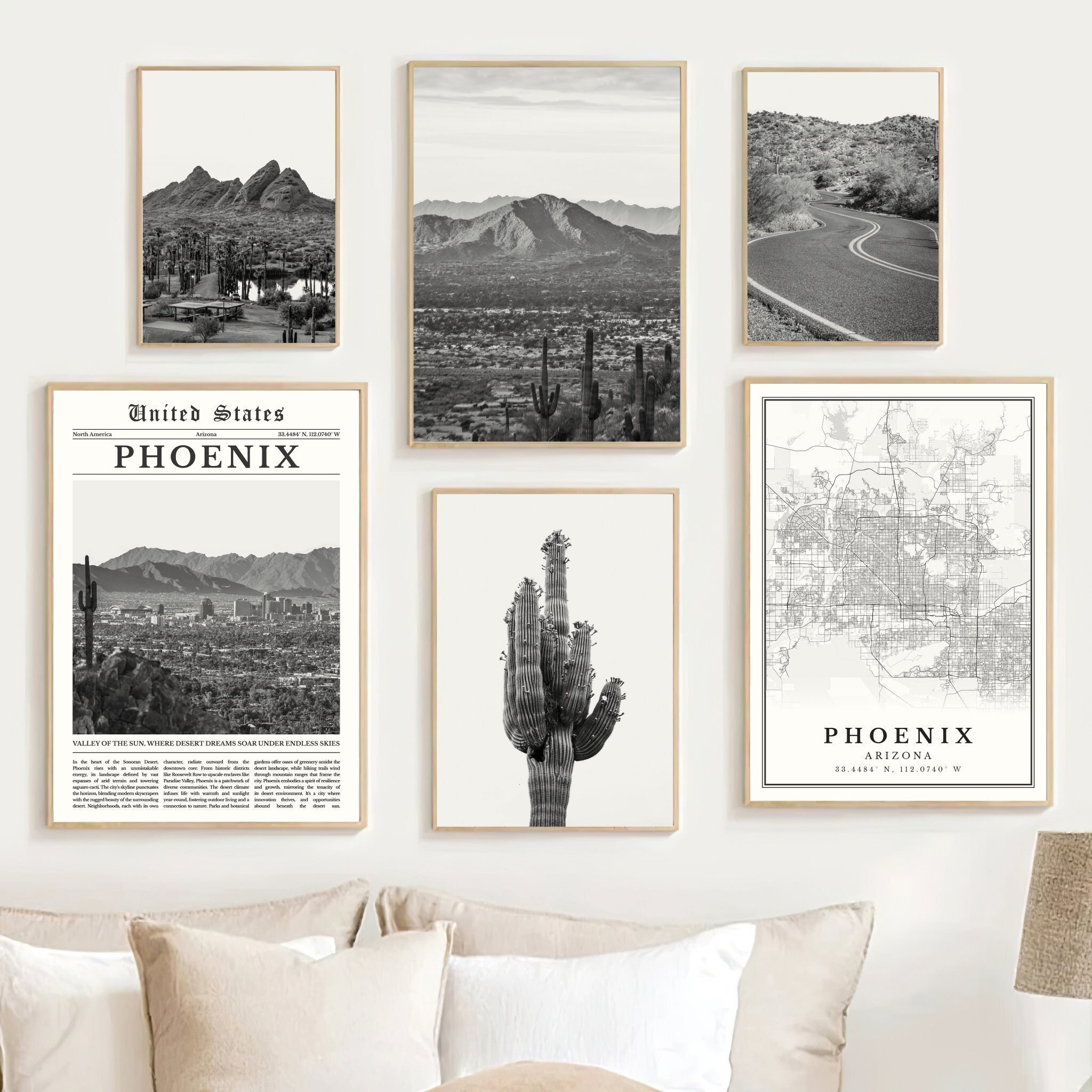 ※写真追加※PHOENIXWAN Phoenix Arizona Print Set: Black and White Photography (digital
