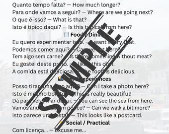 Travel Portuguese Phrases Printable: Beginner-Friendly Guide (PDF Download