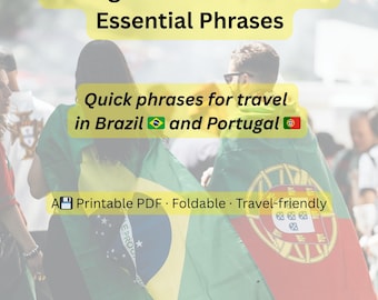 Portuguese for Travelers: Essential Phrases PDF | Learn Brazilian or European Portuguese | Printable Language Guide