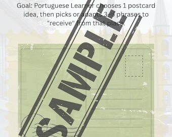 Portuguese Postcard Writing Activity PDF | Azores Travel Prompts | Learn European Portuguese | ESL EFL Printable
