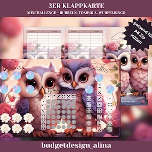 Couple Owl 3er Klappkarte Mixchallenge