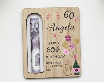 Personalized 60th Birthday Money Wallet Keepsake Gift